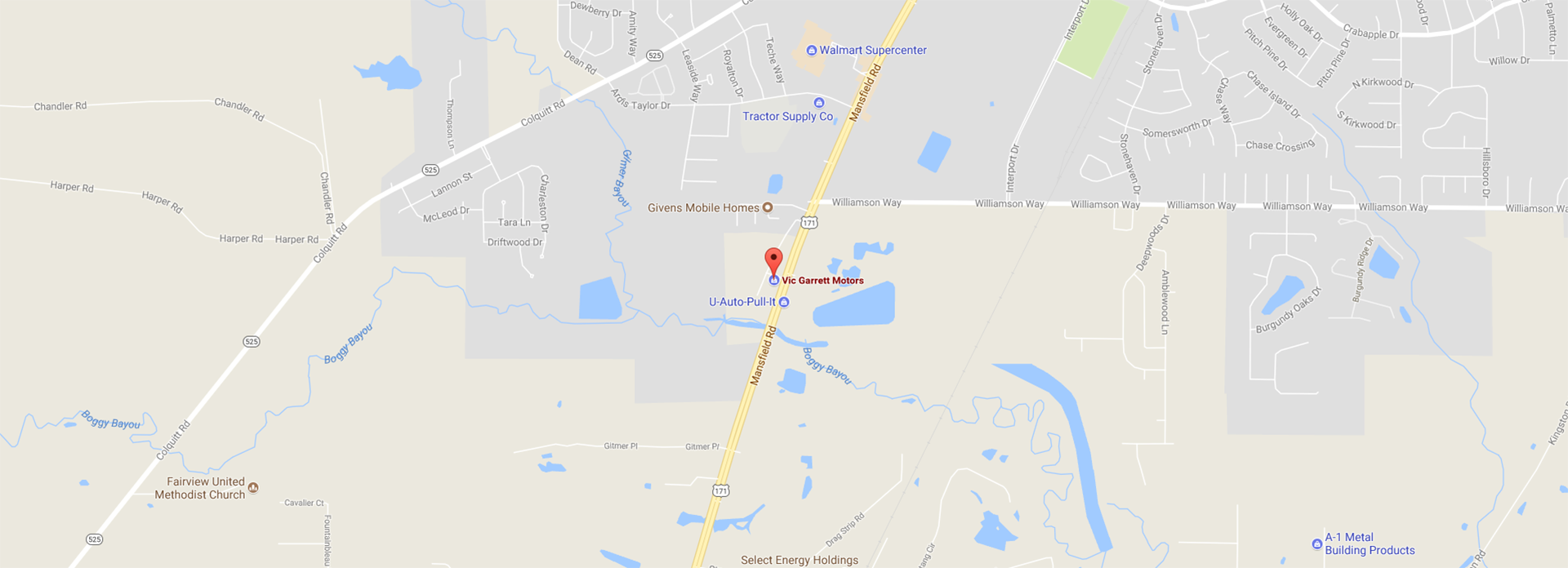 Map 9832 Mansfield Rd, Shreveport, LA 71118