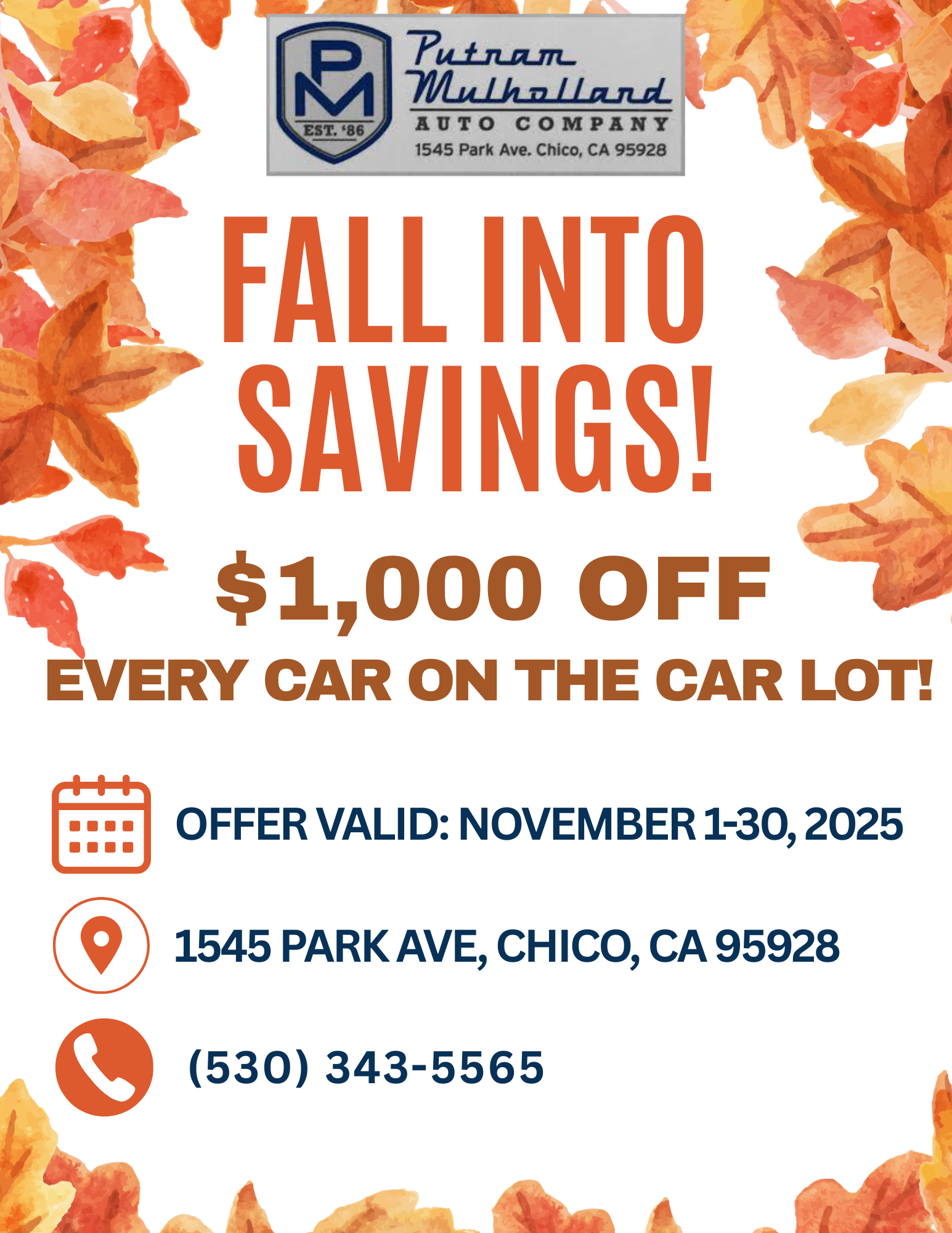 Fall Into Savings Event