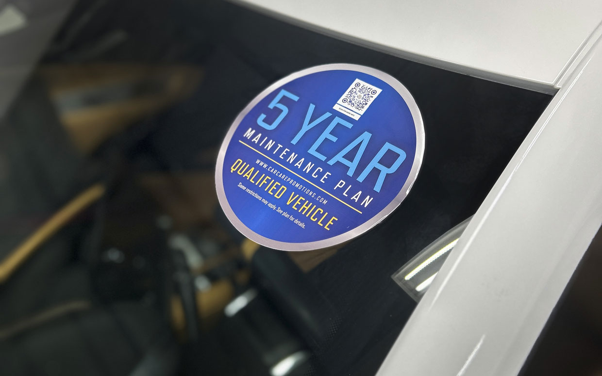 5-year maintenance plan sticker