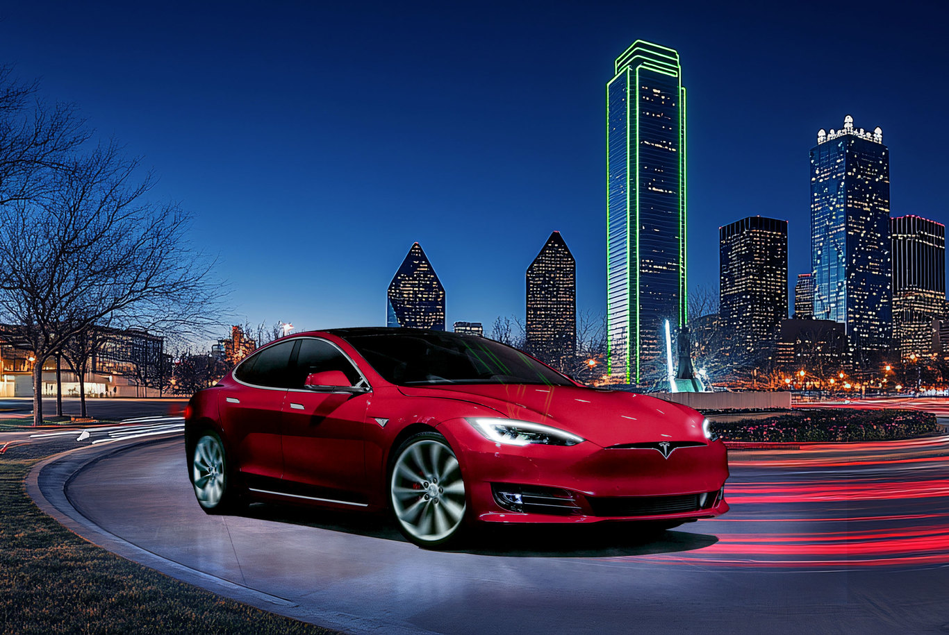 Dallas Skyline Tesla