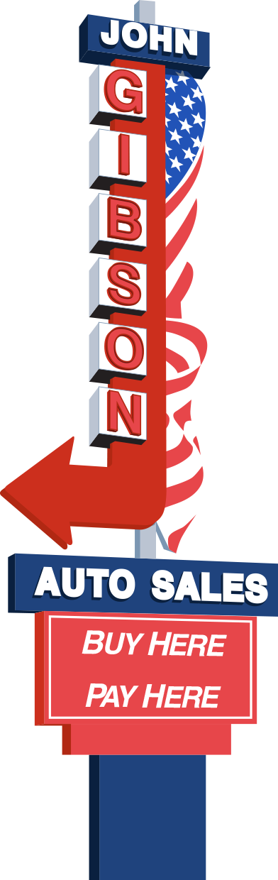 John Gibson Auto Sales Sign