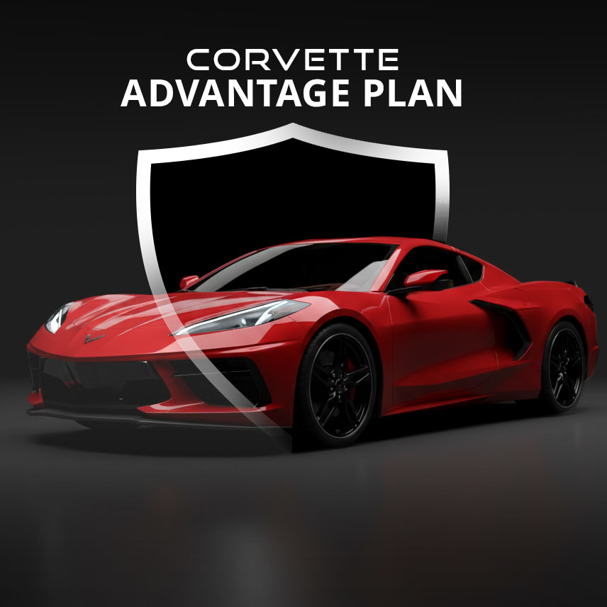 Red Corvette with protection shield